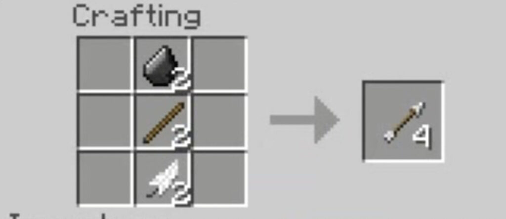how to make arrows in minecraft