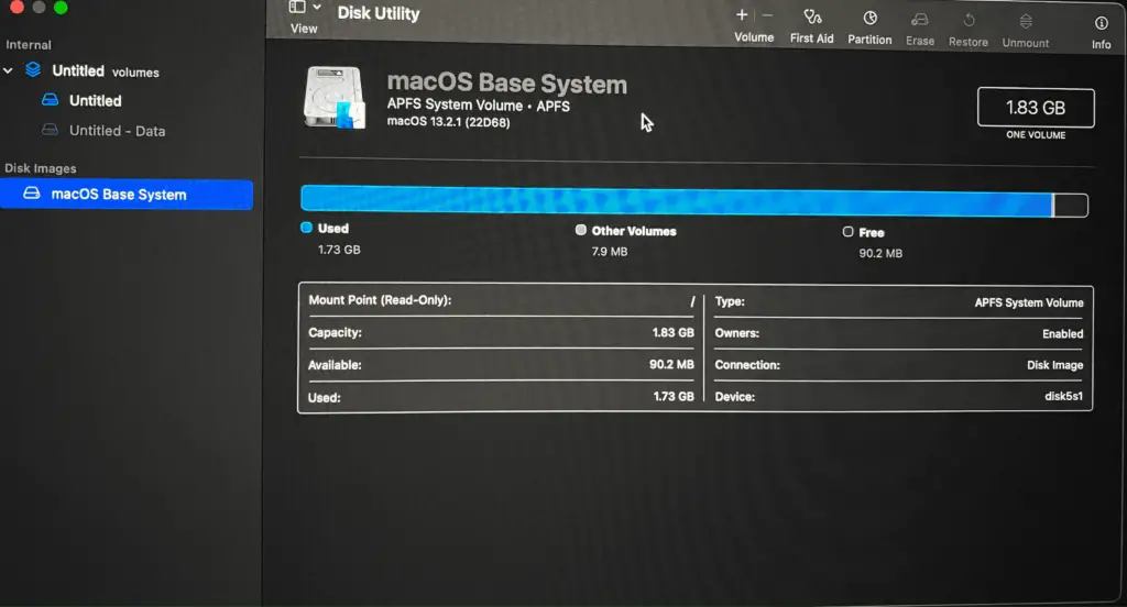macos recovery: disk utility