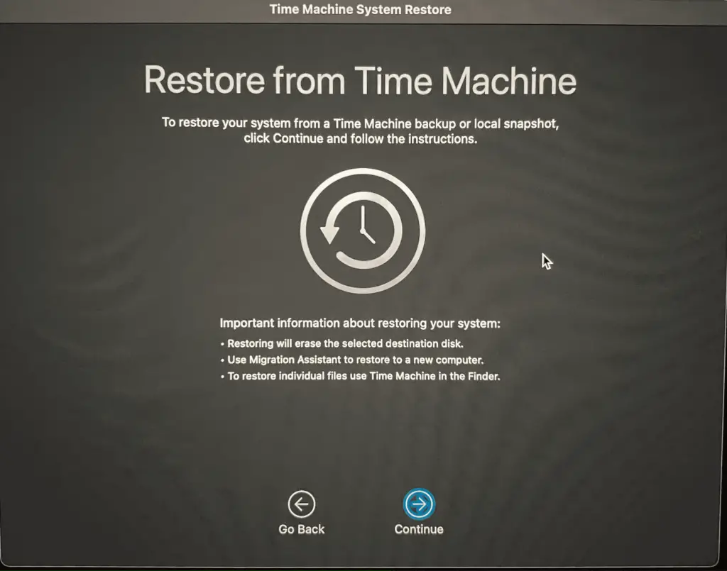 macos recovery: how to restore data from time machine backup