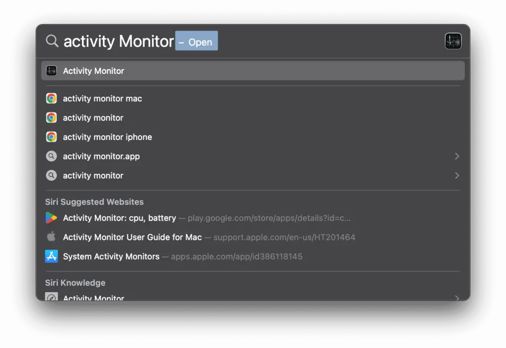 Activity Monitor for Battery Usage